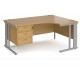 Maestro Cantilever Ergonomic Corner Desk with Fixed Pedestal